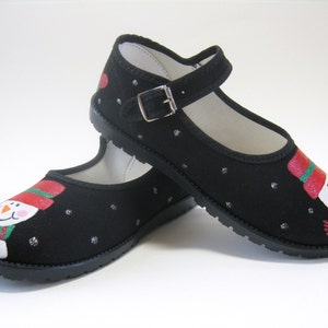 Christmas Snowman Shoes, Hand Painted Size 9 Toddler image 7