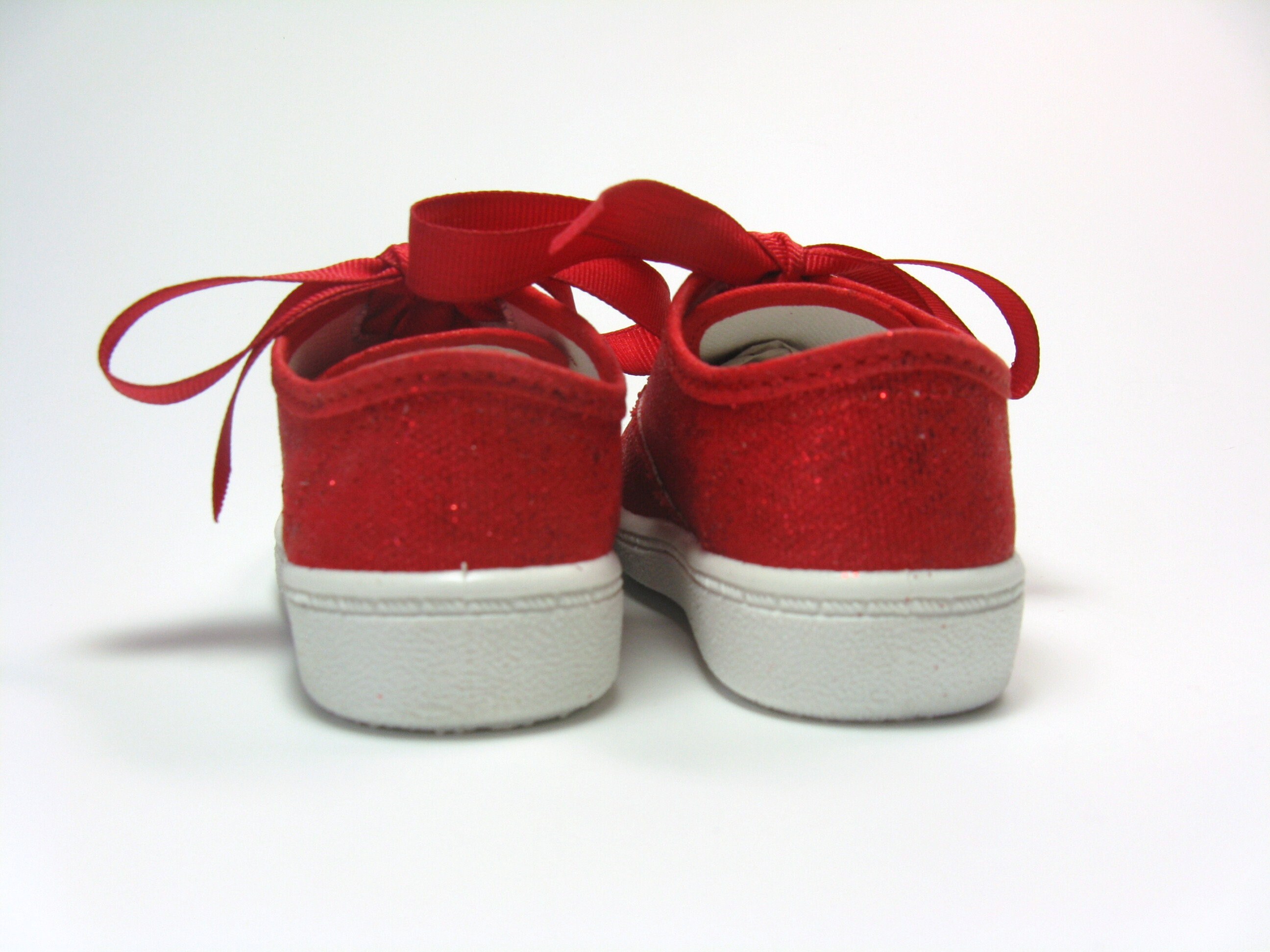 red sparkle baby shoes