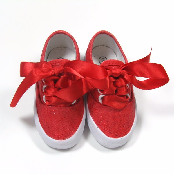 Red Glitter Shoes Etsy