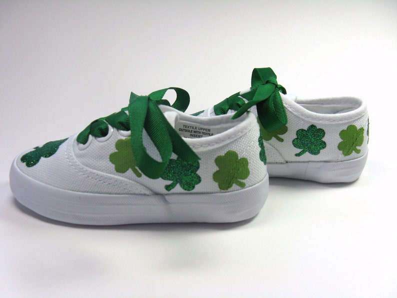 Imperfect and Reduced Price Saint Patrick/'s Day Sneakers Hand Painted for Toddlers Shamrock Shoes
