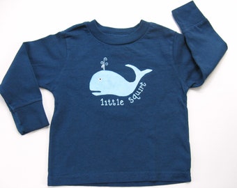 Whale Shirt, Little Squirt Hand Painted Top For Baby or Toddler