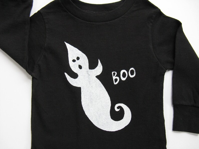 Ghost T Shirt Halloween BOO Tee or Top Hand Painted for image 1