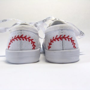 Baseball Shoes, Sports Theme Sneakers Hand Painted For Baby or Toddler image 6