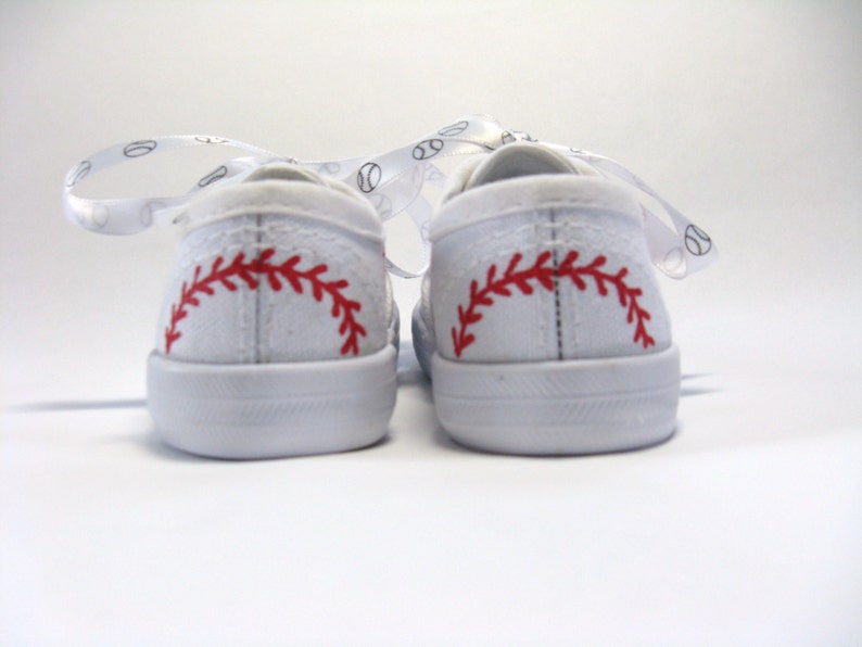 Baseball Shoes Sports Theme Birthday Party White Sneakers Etsy