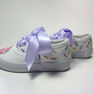 Donut Shoes with Candy Sprinkles Hand Painted on White Sneakers for Baby and Toddler image 8
