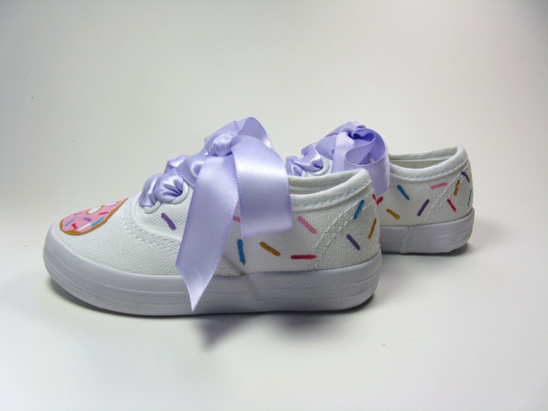 Donut Shoes with Candy Sprinkles Hand Painted on White Sneakers for Baby and Toddler image 8