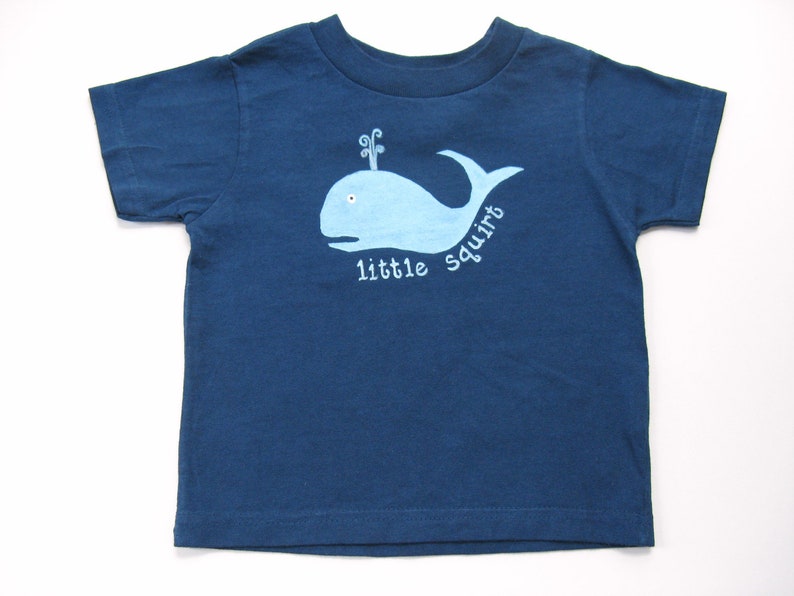 Whale Shirt, Little Squirt Hand Painted Tee for Toddlers image 1