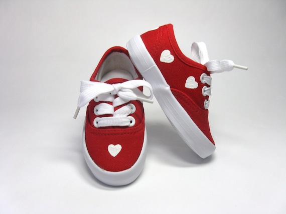 white shoes red heart