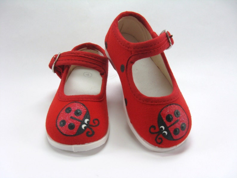 Mary Jane Infant Christmas Shoes Black w// Red Snowflakes.