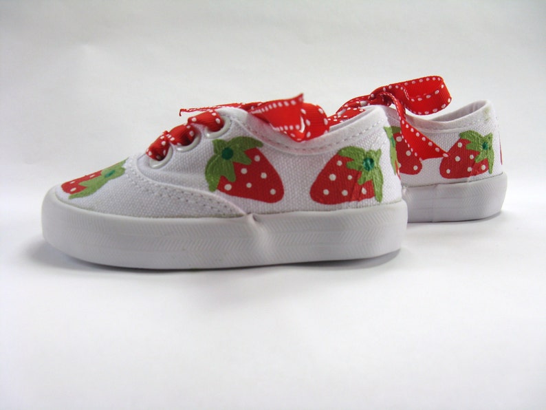 Strawberry Shoes Berry Sweet Birthday Sneakers Hand Painted Etsy