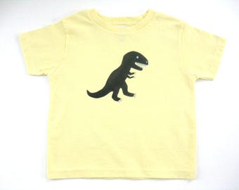 Dinosaur  Shirt, T Rex Cotton Top Hand Painted for Toddlers