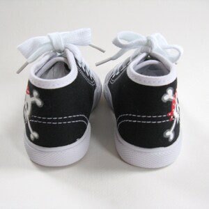 Pirate Shoes, Hand Painted Black Hi Tops for Baby Size 2 image 6