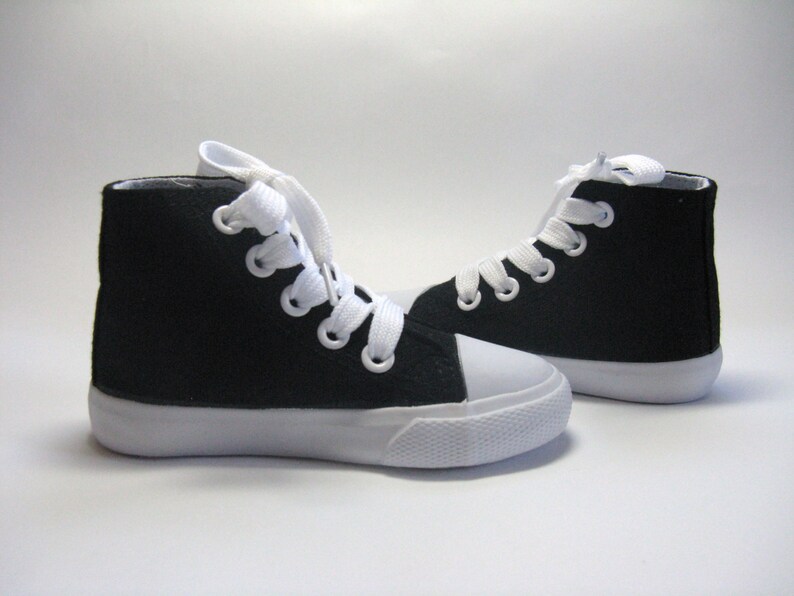 Pirate Shoes Skull and Crossbones on Black Hi Top Sneakers image 5