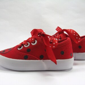 Ladybug Shoes, Red Canvas Sneakers Hand Painted for Babies and Toddlers image 8