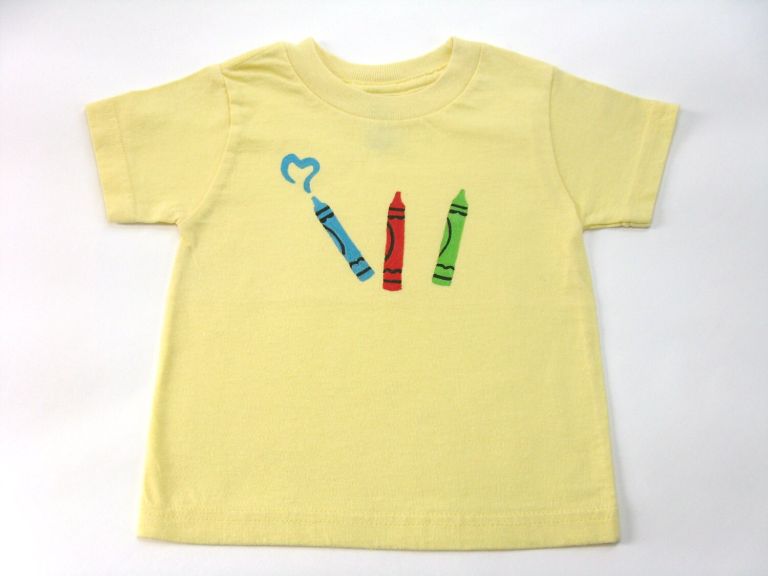 Crayon T Shirt Artist Theme Art Party Short Sleeve Yellow Etsy