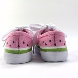 Watermelon Shoes, One in a Melon Pink Sneakers Hand Painted for Baby and Toddlers image 8