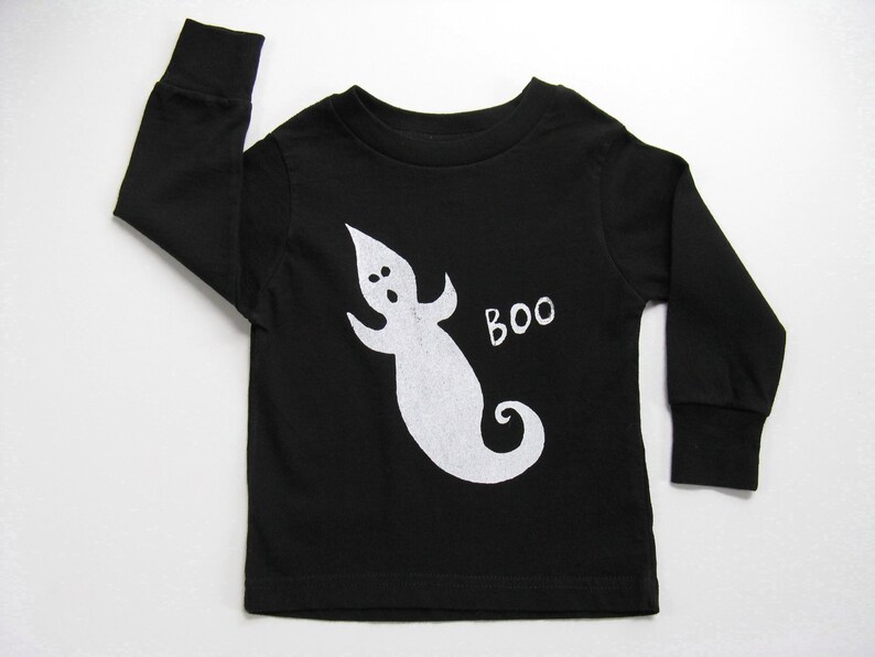 Ghost T Shirt Halloween BOO Tee or Top Hand Painted for image 0