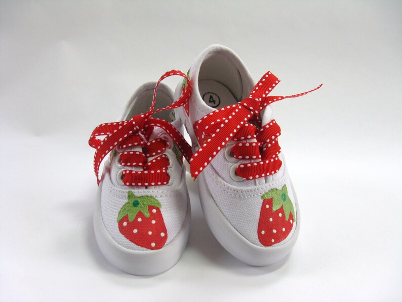 Strawberry Shoes Berry Sweet Birthday Sneakers Hand Painted image 5