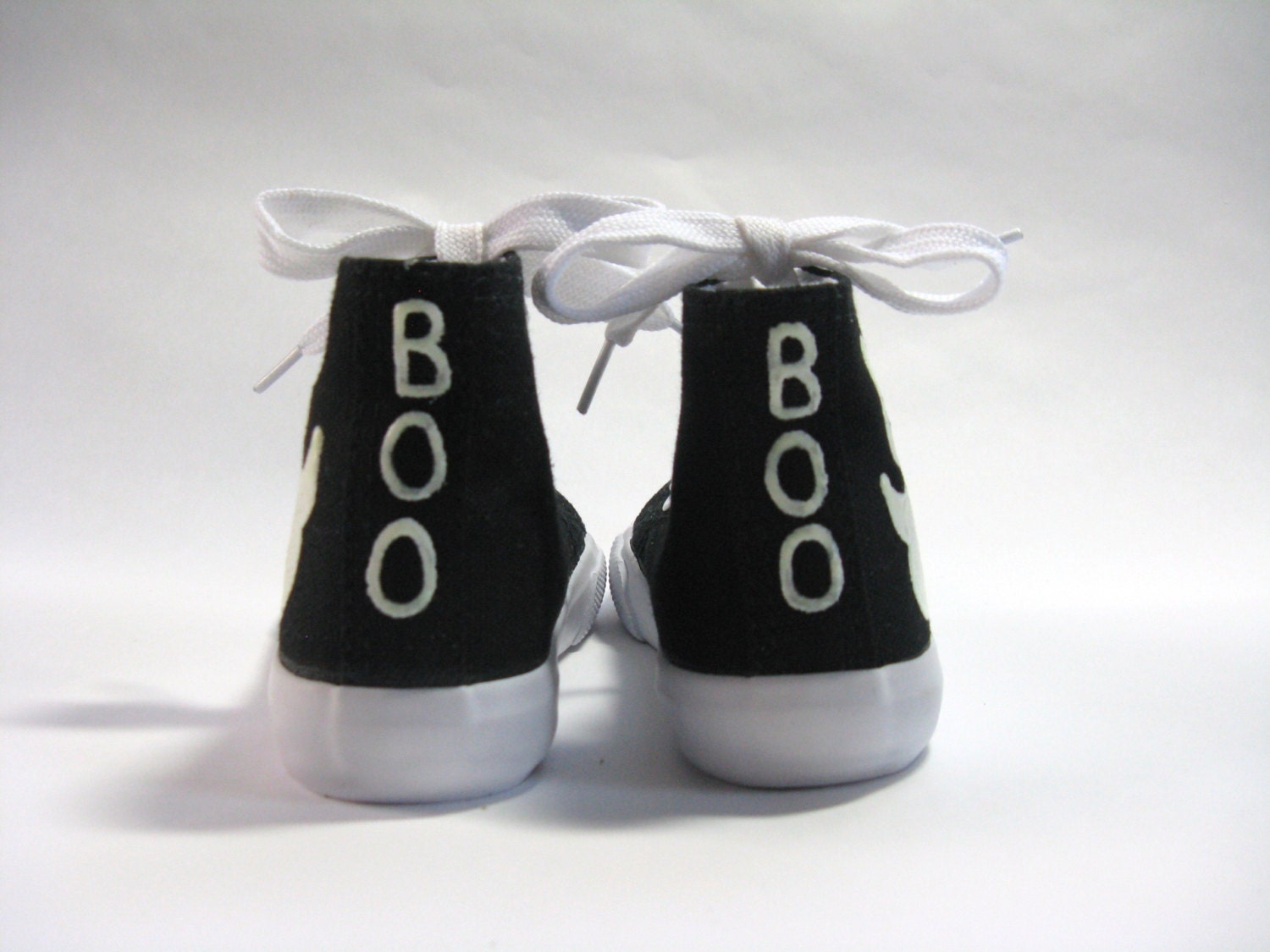 Ghost Shoes Halloween Black Hi Top Sneakers Hand Painted for Etsy