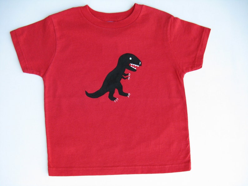 Dinosaur T Shirt, Hand Painted T Rex Top for Baby or Toddler image 1