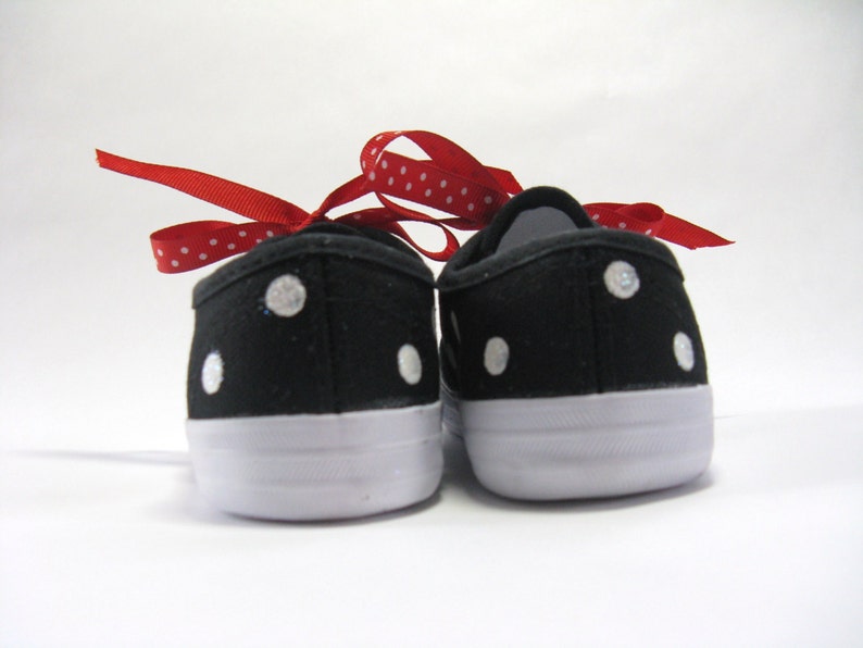 Girl's Pirate Shoes, Hand Painted Black Sneakers for Toddlers image 8