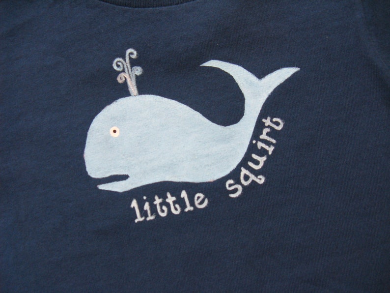 Whale Shirt, Little Squirt Hand Painted Tee for Toddlers image 2