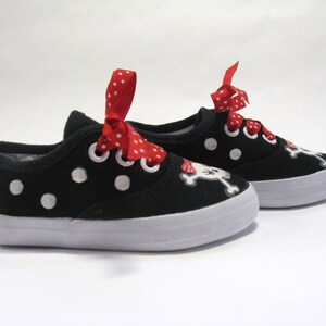 Girl's Pirate Shoes, Hand Painted Black Sneakers for Toddlers image 9