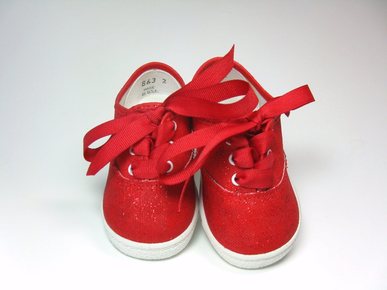 red sparkle baby shoes