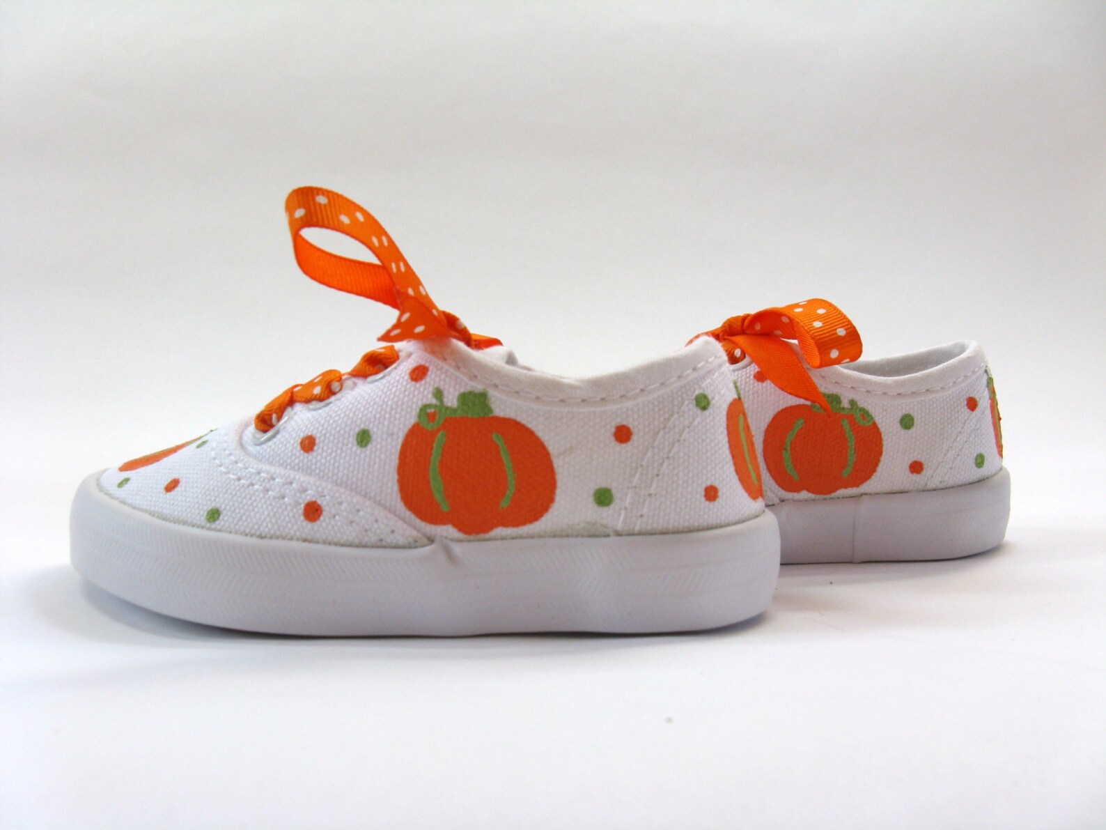 Orange Pumpkin Shoes Thanksgiving Sneakers Hand Painted for | Etsy