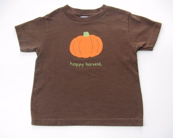 Pumpkin Shirt, Thanksgiving Hand Painted Toddler Top, Imperfect