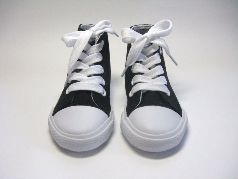 Pirate Shoes Skull and Crossbones on Black Hi Top Sneakers image 4