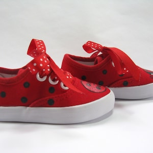 Ladybug Shoes, Red Canvas Sneakers Hand Painted for Babies and Toddlers image 7