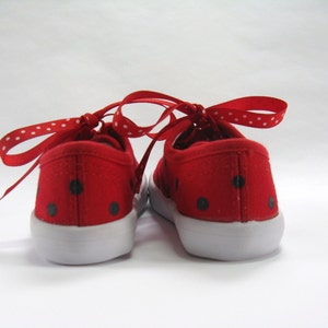 Ladybug Shoes, Red Canvas Sneakers Hand Painted for Babies and Toddlers image 6