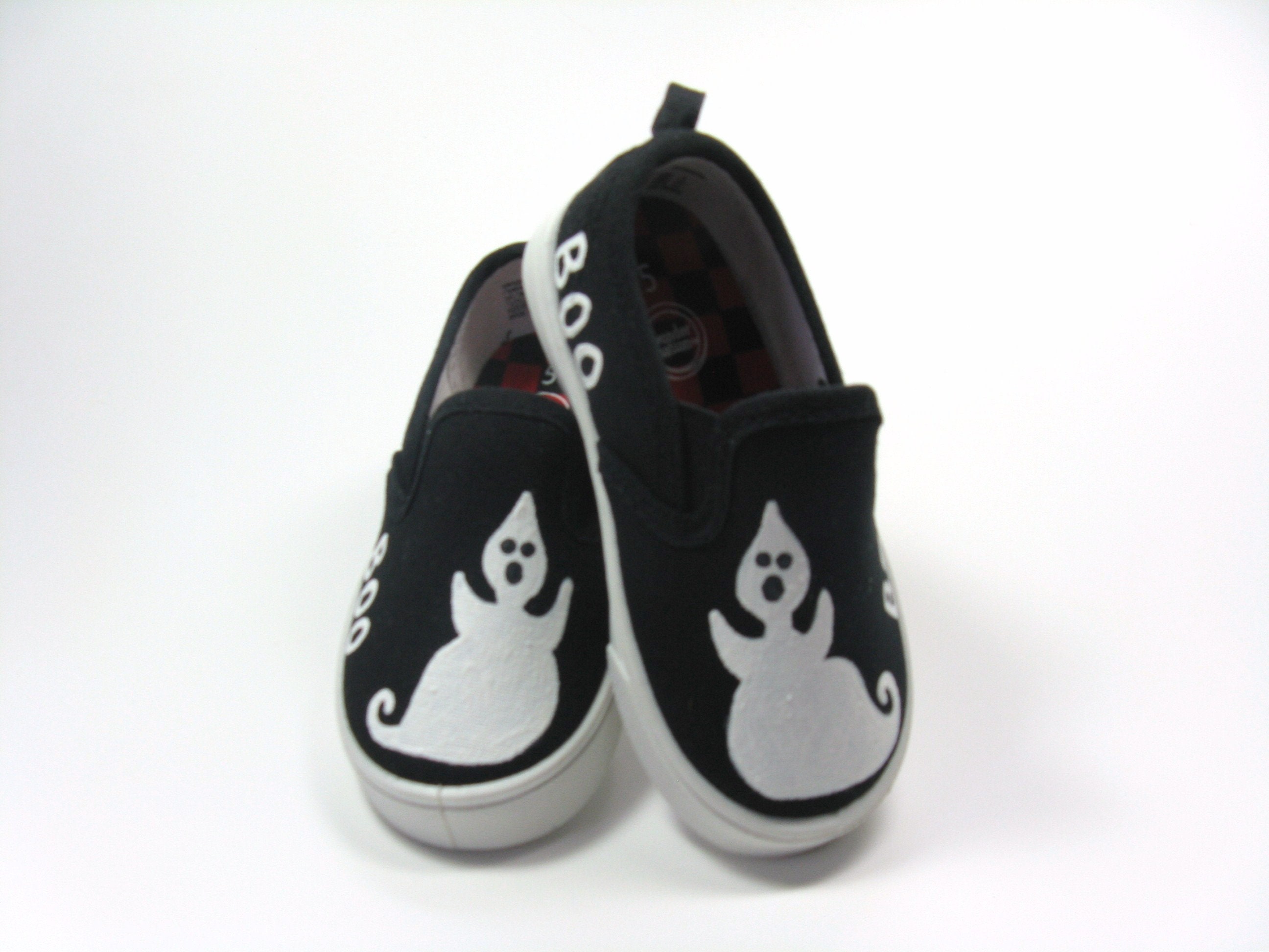 Ghost Shoes Halloween Black Slip Ons Hand Painted For Baby or Etsy