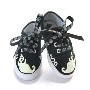 Ghost Shoes, Halloween Sneakers Hand Painted for Baby or Toddler