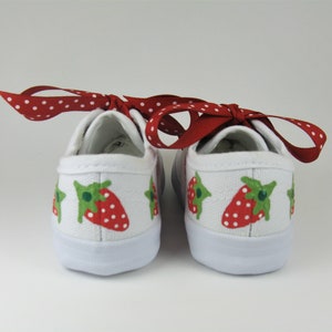 Strawberry Shoes, Berry Sweet Birthday Sneakers Hand Painted For Baby or Toddler image 9