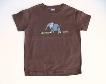 Elephant T Shirt, Hand Painted Zoo Animal on a Toddler Top