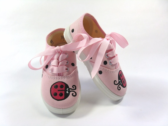 and Women/'s Sizes ChildYouth BabyToddler Hand PAINTED LADYBUG SHOES