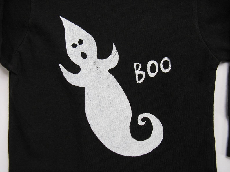 Ghost T Shirt Halloween BOO Tee or Top Hand Painted for image 2