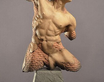 Architecture, brick male ceramic figure sculpture Centurion Fragment