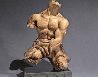 Architecture, brick male ceramic figure sculpture, Slave Fragment