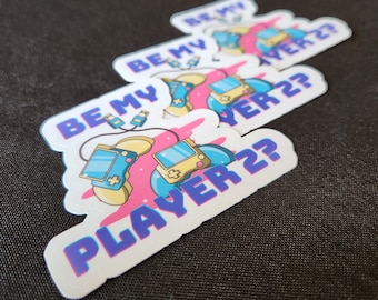 Gaming Controller Sticker – Be My Player 2? Water-Resistant Vinyl Decal