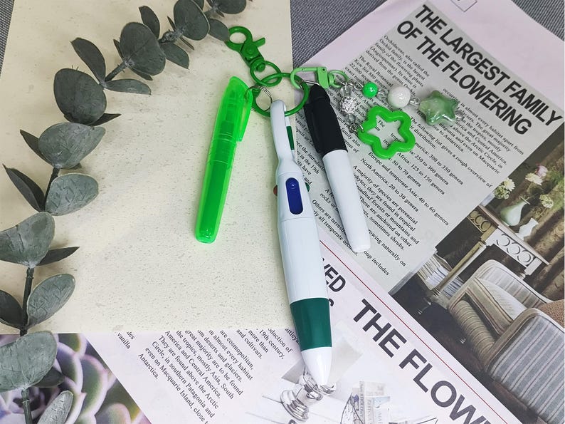 Pen Topper Keychain 6 Color of Handmade Signature Pen Keychain Set, Fountain Pen Keychain ...
