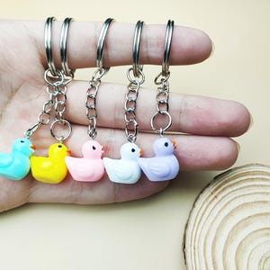 Handmade Mini Duck Keychain Set, Cute Little Duck Keychain Accessories Decorative Gift, Children&#39;s Keychain, Gift for Animal and Duck Lovers