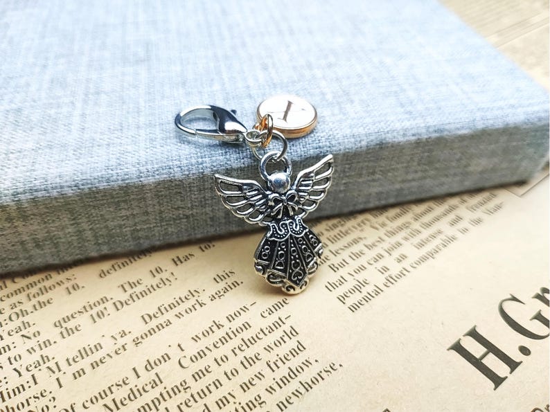 Personalized Angel Keychain Travel Card Set Gift, Customized Initials ...
