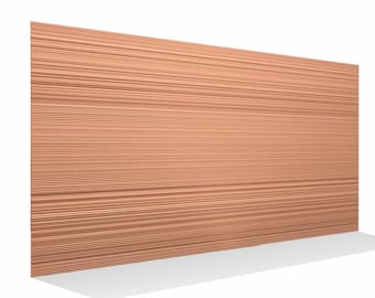 May include: A close-up of a textured, copper-colored metal sheet. The sheet has a brushed finish, creating a subtle, horizontal pattern.