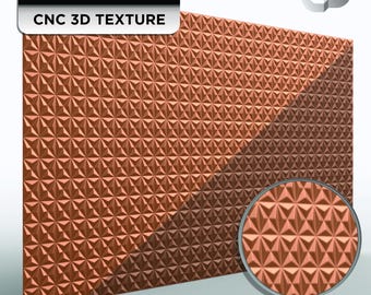 3D texture STL for CNC prismatic triangle panel pattern high resolution clean carve seamless tiling rotatable 96x48 - G-130