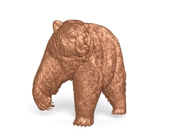 3D Bear STL for CNC Relief | Full-Body Wildlife Carving Model for Wood & HDU | Clean Toolpaths, Ready for Signmaking