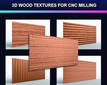 3D Wood Texture STL For CNC Routing - Bundle of Five Styles