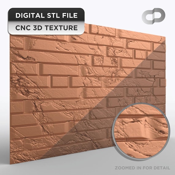 Realistic Brick Texture STL File for CNC and 3D Printing